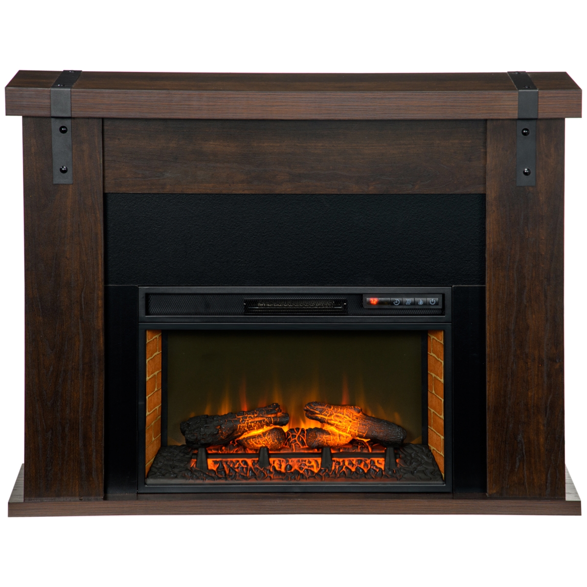 Picture of 212 Main 820-380V80DR Homcom 35 in. Electric Fireplace with Mantel - Brown