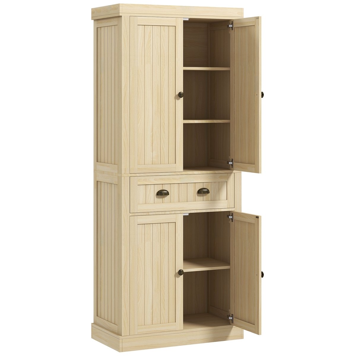 Picture of 212 Main 835-705V81ND Homcom 72 in. Kitchen Cabinet&#44; Kitchen Pantry Cabinet with 4 Doors&#44; 2 Adjustable Shelves & Drawer&#44; Nature Wood