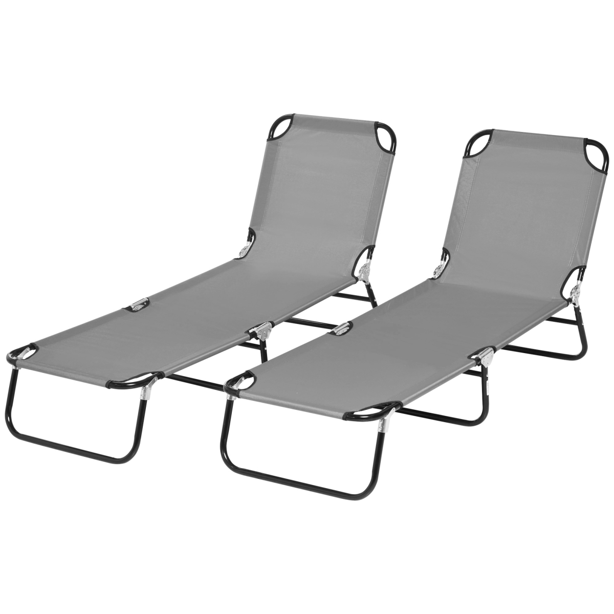 84G-182V00CG Outsunny 2 Piece Pool Chaise Lounge Chairs - Dark Gray