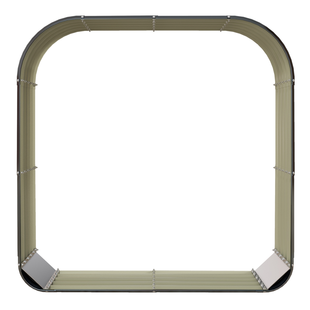 Picture of 212 Main 84H-141V00CG Outsunny Wood Shed Galvanized Steel Firewood Storage Rack with Rubberized Edge for Safety - 4.7 x 1.4 x 4.7 ft.