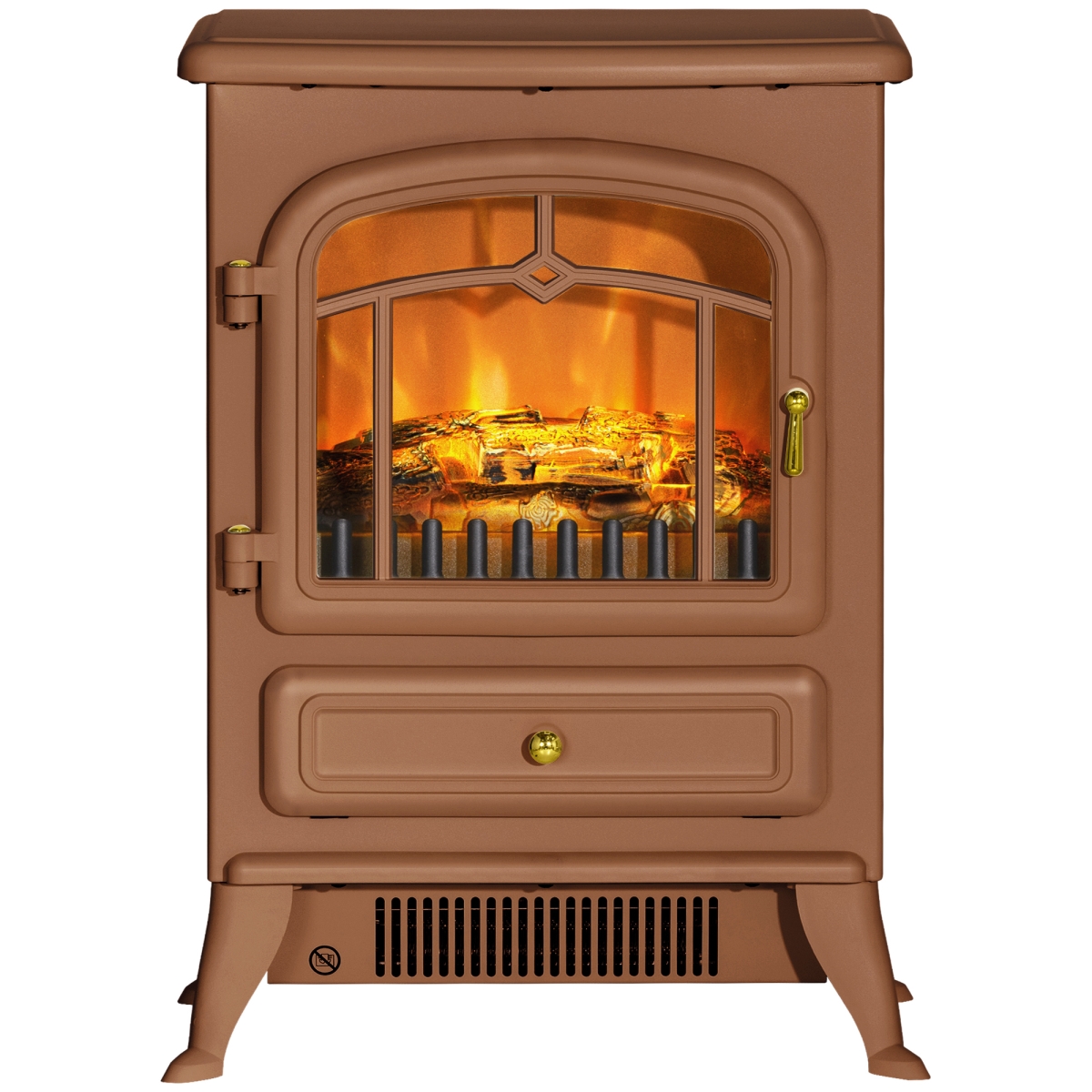 Picture of 212 Main 820-037V80DR Homcom Electric Freestanding Fireplace Stove with Realistic LED Flames & Logs&#44; 750 & 1500W&#44; Dark Brown
