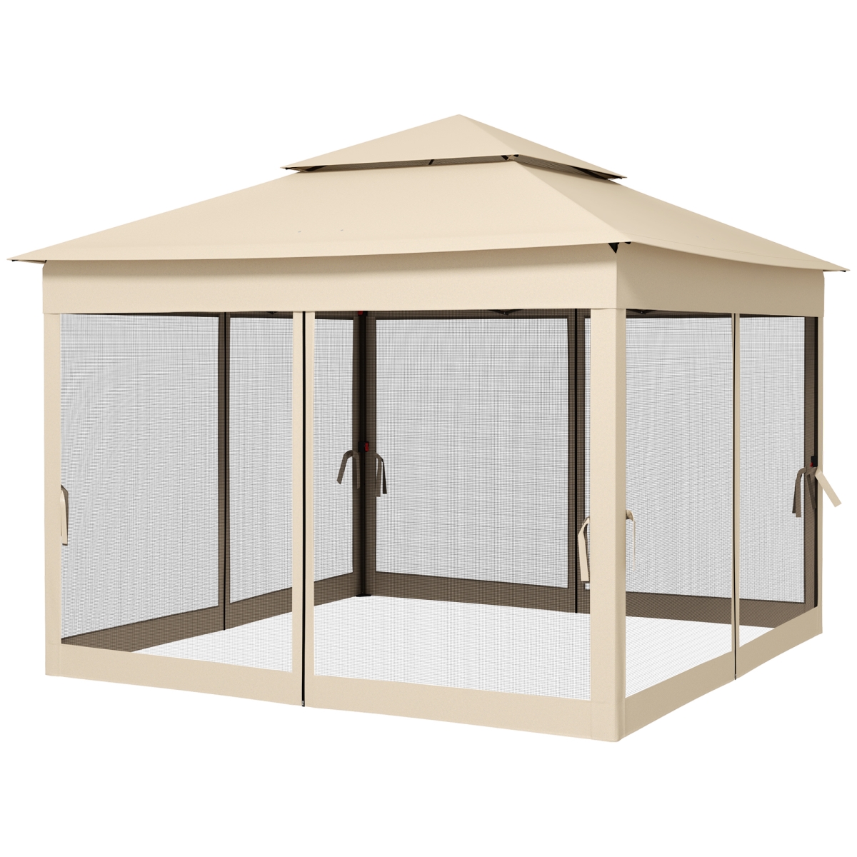 Picture of 212 Main 84C-166V01CW Outsunny Outdoor Patio Pop Up Canopy Gazebo Shelter with Zipper Netting&#44; Carry Bag&#44; 11 x 11 ft. - Beige