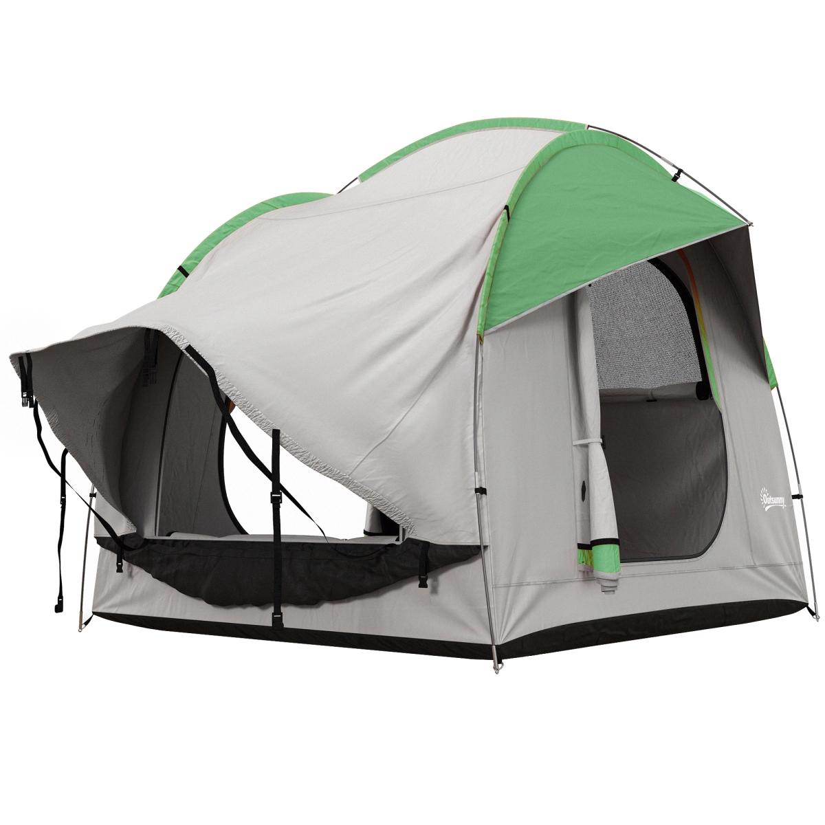 Picture of 212 Main A20-343V00GN Outsunny Waterproof SUV Tent for 5-6 Person Camping Travel 3 Doors Mesh Window Gray Green Spacious Car Tent