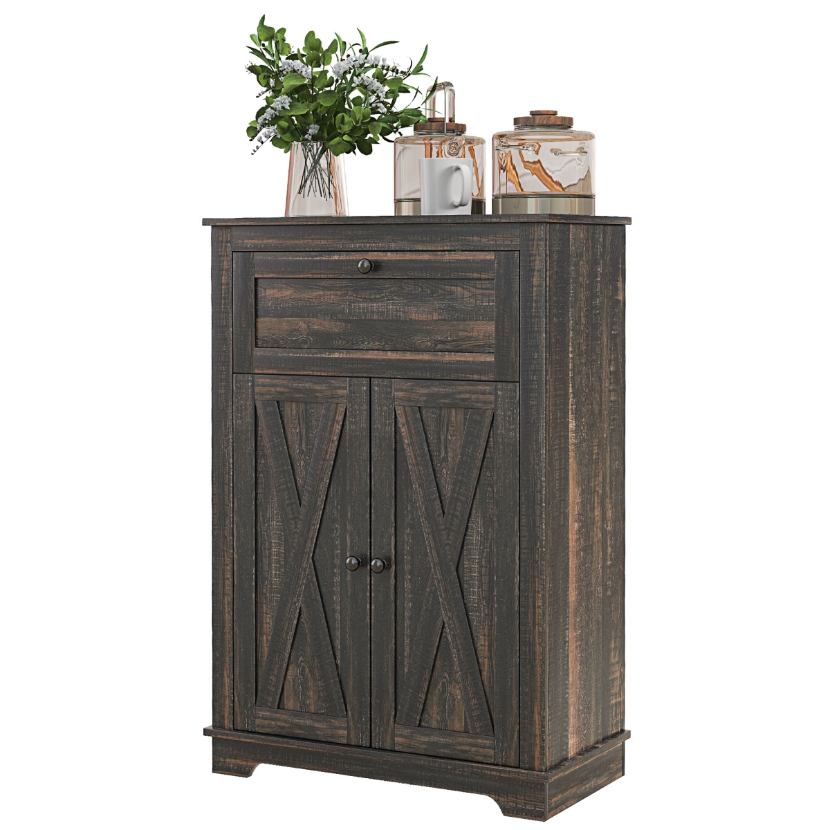 Picture of 212 Main 838-348V80DR Homcom Sideboard Buffet Storage Cabinet - Dark Brown