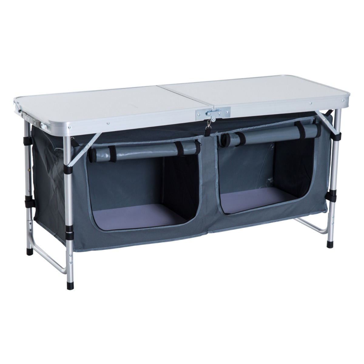 Picture of 212 Main 01-0904 Outsunny 47 in. Aluminum Portable Folding Picnic Table with Handle & Storage&#44; Silver