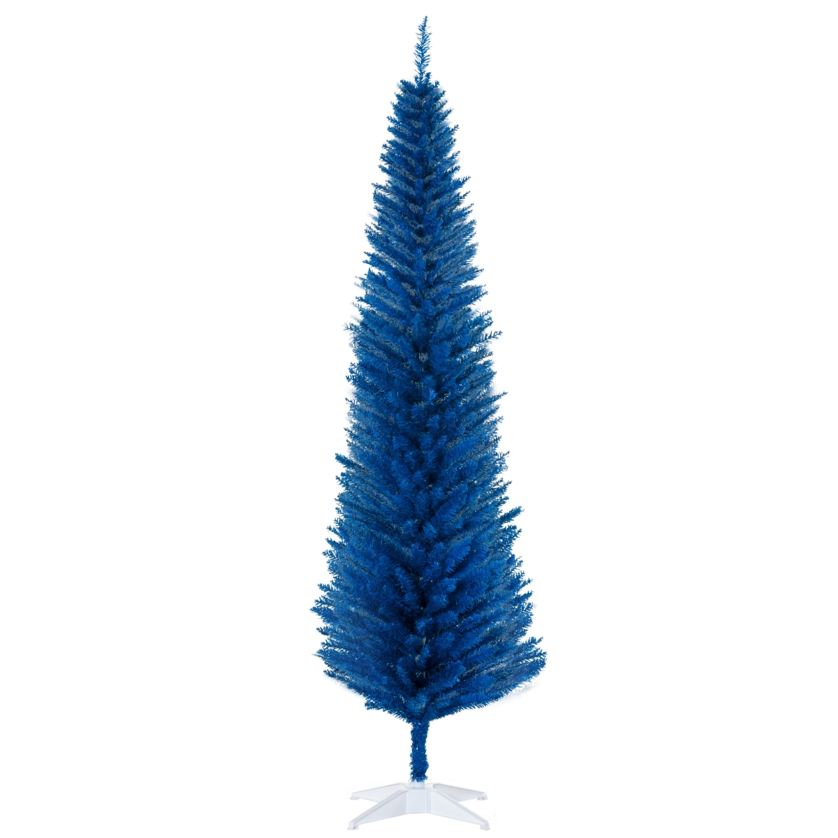 Picture of 212 Main 830-182V07BU Homcom 7FT Artificial Pencil Christmas Tree&#44; Slim Xmas Tree with 499 Realistic Branch Tips & Plastic Stand for Home Party Holiday Decoration - Blue