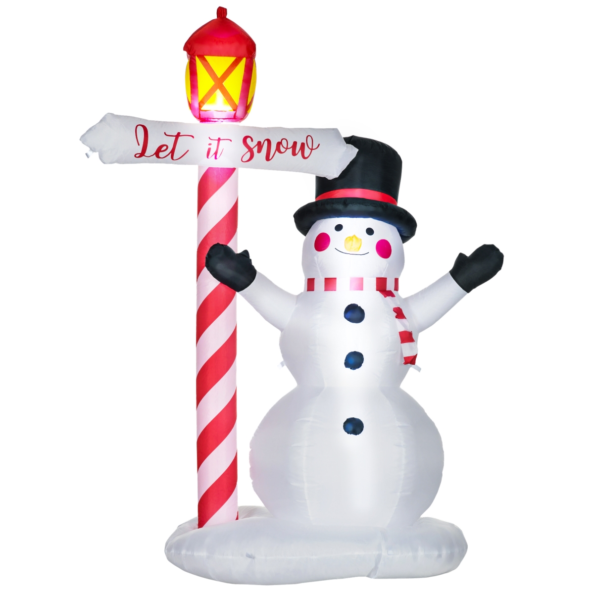 Picture of 212 Main 844-713V81WT Homcom 7 ft. Christmas Inflatables Decorations Snowman with Street Light