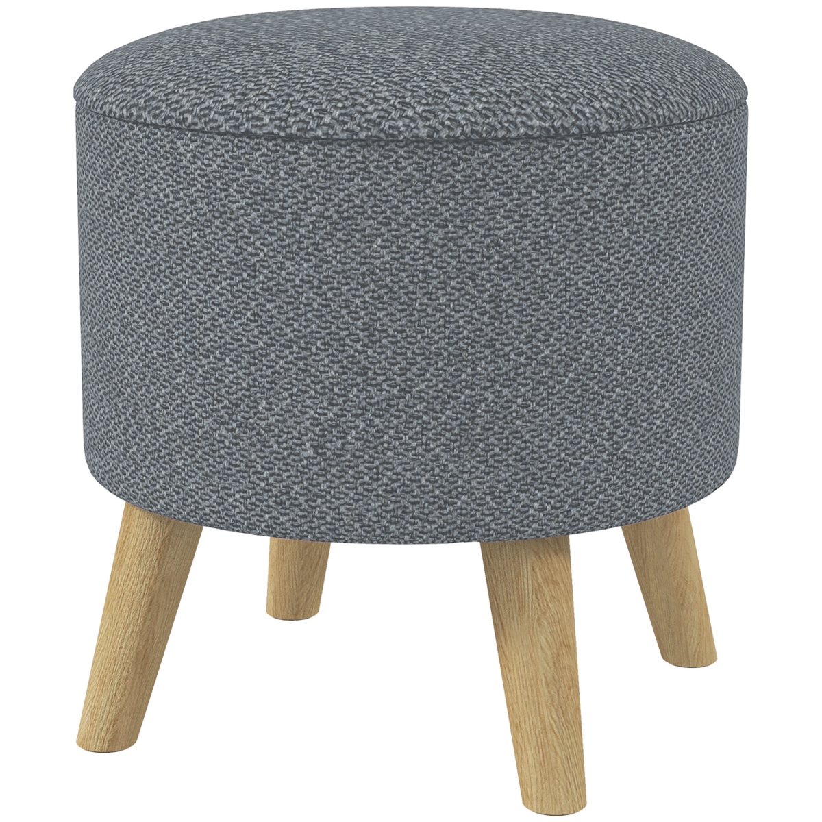 Picture of 212 Main 838-437V00GY Homcom Round Linen Fabric Storage Stool