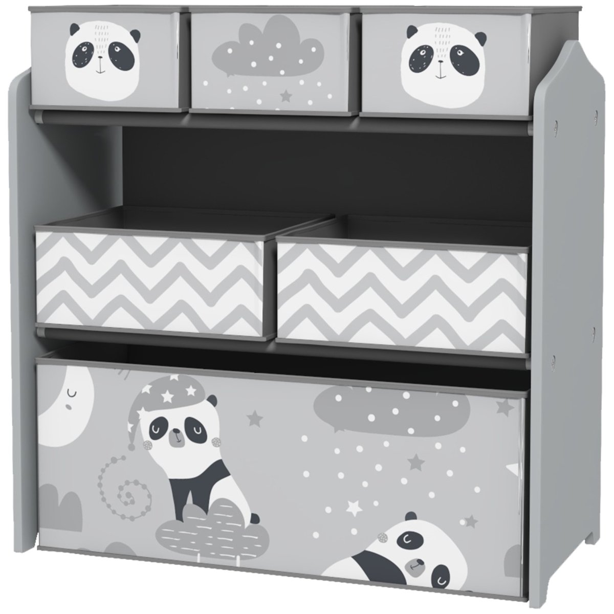 Picture of 212 Main 311-059V80GY Qaba 25 x 12 x 26 in. Toy Organizer with 6 Storage Bins - Gray
