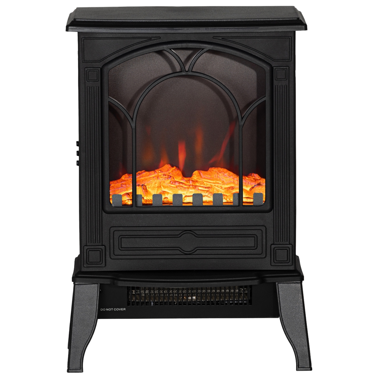 Picture of 212 Main 820-215V82BK Homcom 750 & 1500W Electric Freestanding Fireplace Stove with Realistic Flame Effect Overheat Protection - Black