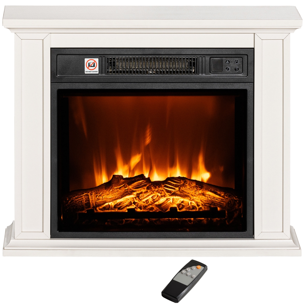Picture of 212 Main 820-409V80WT Homcom 26 in. Realistic Electric Fireplace&#44; Small TV Stand Fireplace for Space Up&#44; 1400W Electric Wood Burner with Mantel & Timer - White