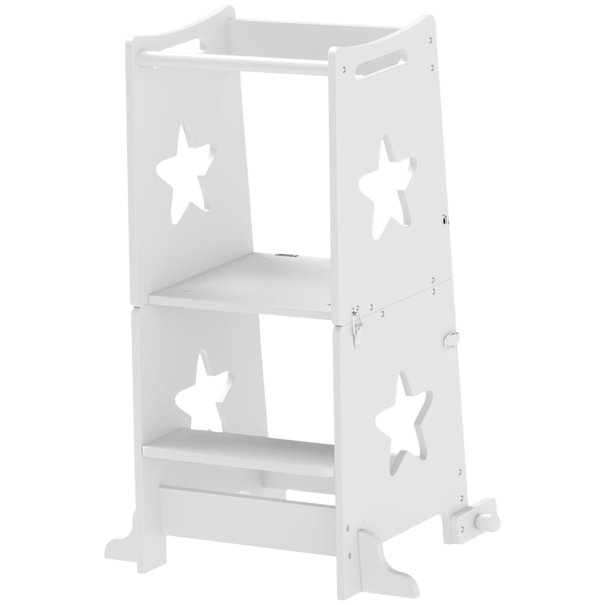 Picture of 212 Main 315-005V80WT Qaba 2-in-1 Toddler Tower with Safety Rail - White