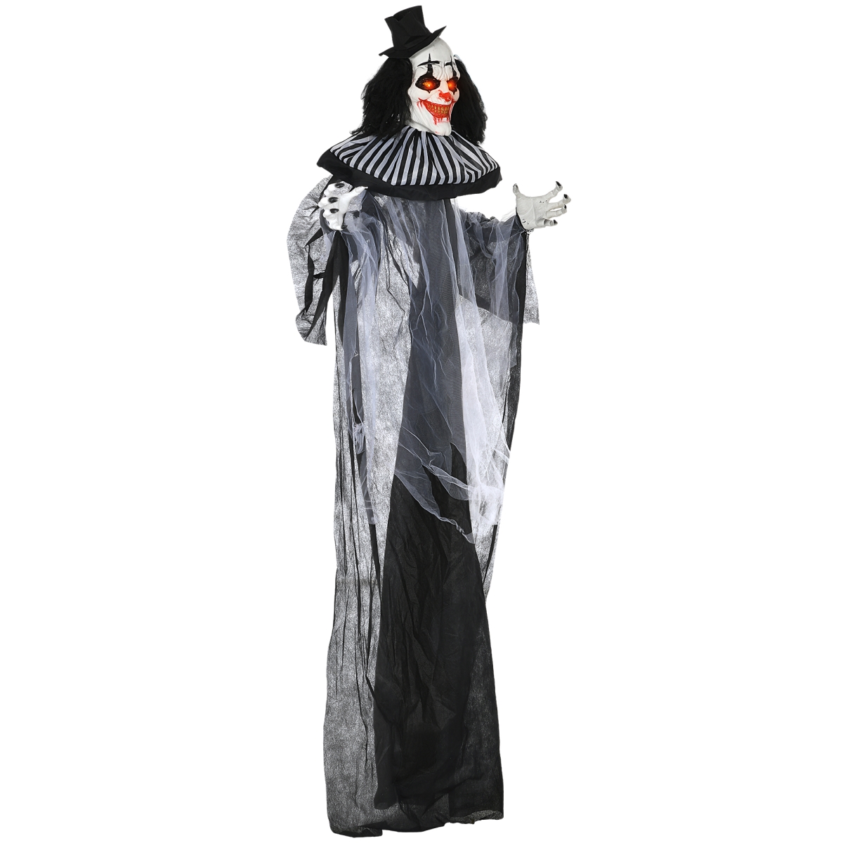 Picture of 212 Main 844-851V00BK Homcom Classic Black & White Striped Clown Outdoor Halloween Decoration