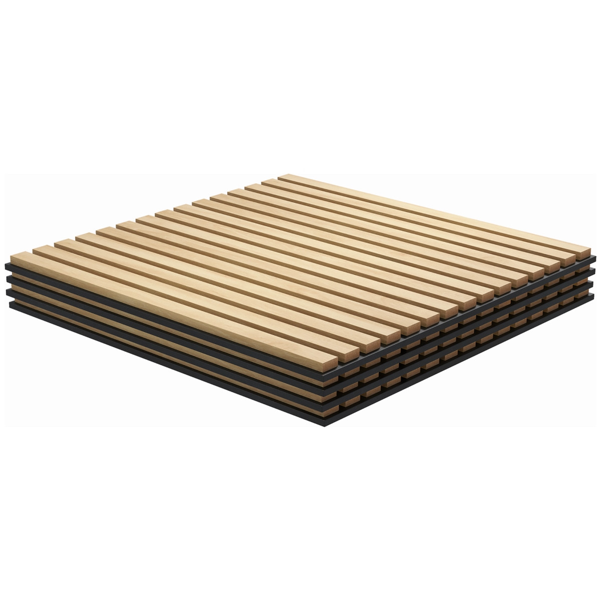 830-834V80AK Homcom 24 x 24 in. Oak Wood Panels, Acoustic Panels, Sound Absorbing Slat Wall for Wall Decor - Pack of 4