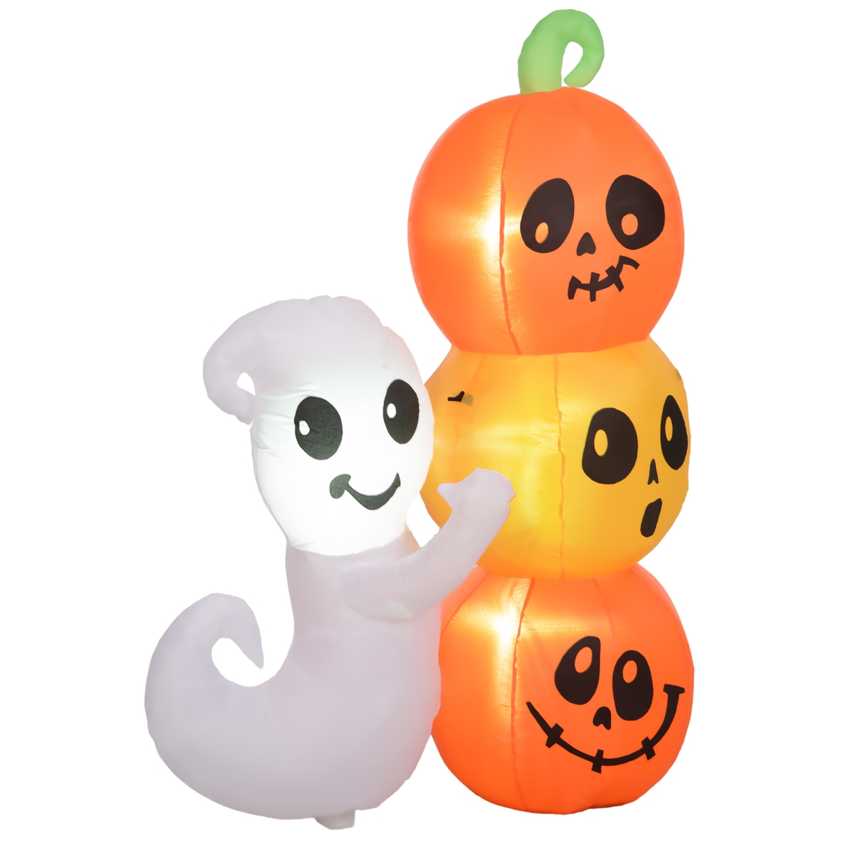 Picture of 212 Main 844-894V80OG Homcom 5 ft. Inflatable Halloween Ghost & Pumpkin Blow Up LED Display for Garden Indoor Outdoor