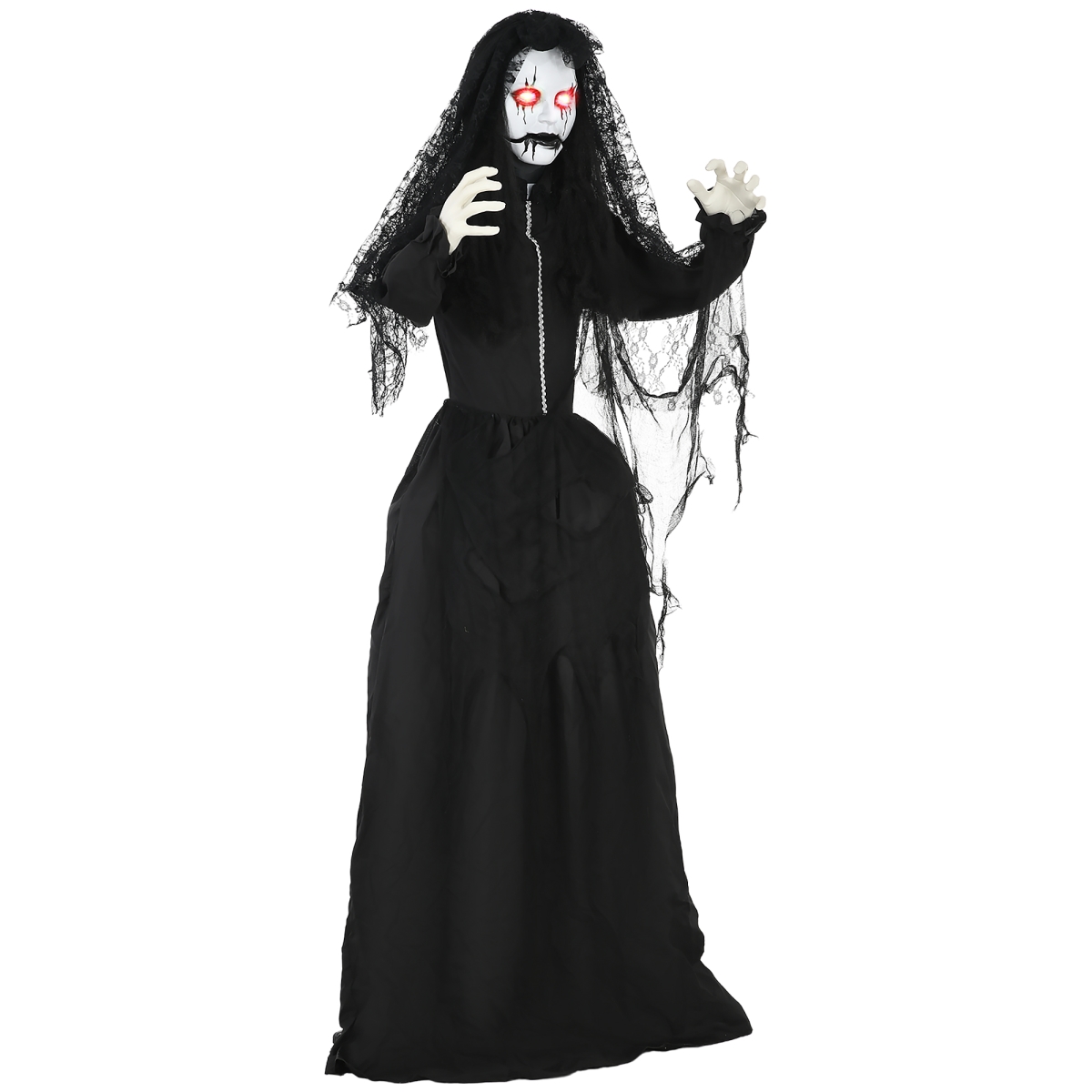 Picture of 212 Main 844-859V00BK Homcom 5.6 ft. Life Size Zombie Bride&#44; Outdoor Halloween Decoration Animatronic & Motion Activated Light Up Eyes