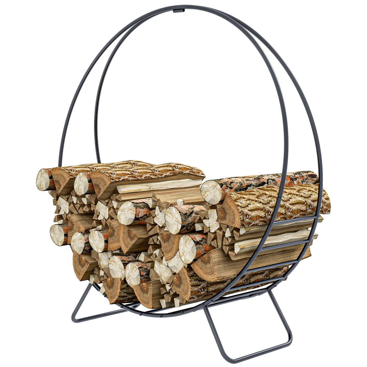 Picture of 212 Main 842-360V00BK Outsunny 40 in. Firewood Rack with Waterproof Cover&#44; Heavy Duty Wood Storage Holder Log Rack for Indoor Outdoor - Black