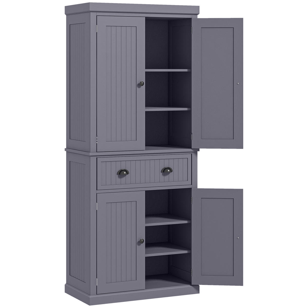 Picture of 212 Main 835-042V84NU Homcom 72 in. Kitchen Pantry Storage Cabinet&#44; Cupboard with 4 Doors & 3 Adjustable Shelves&#44; Large Central Drawer&#44; Navy Blue