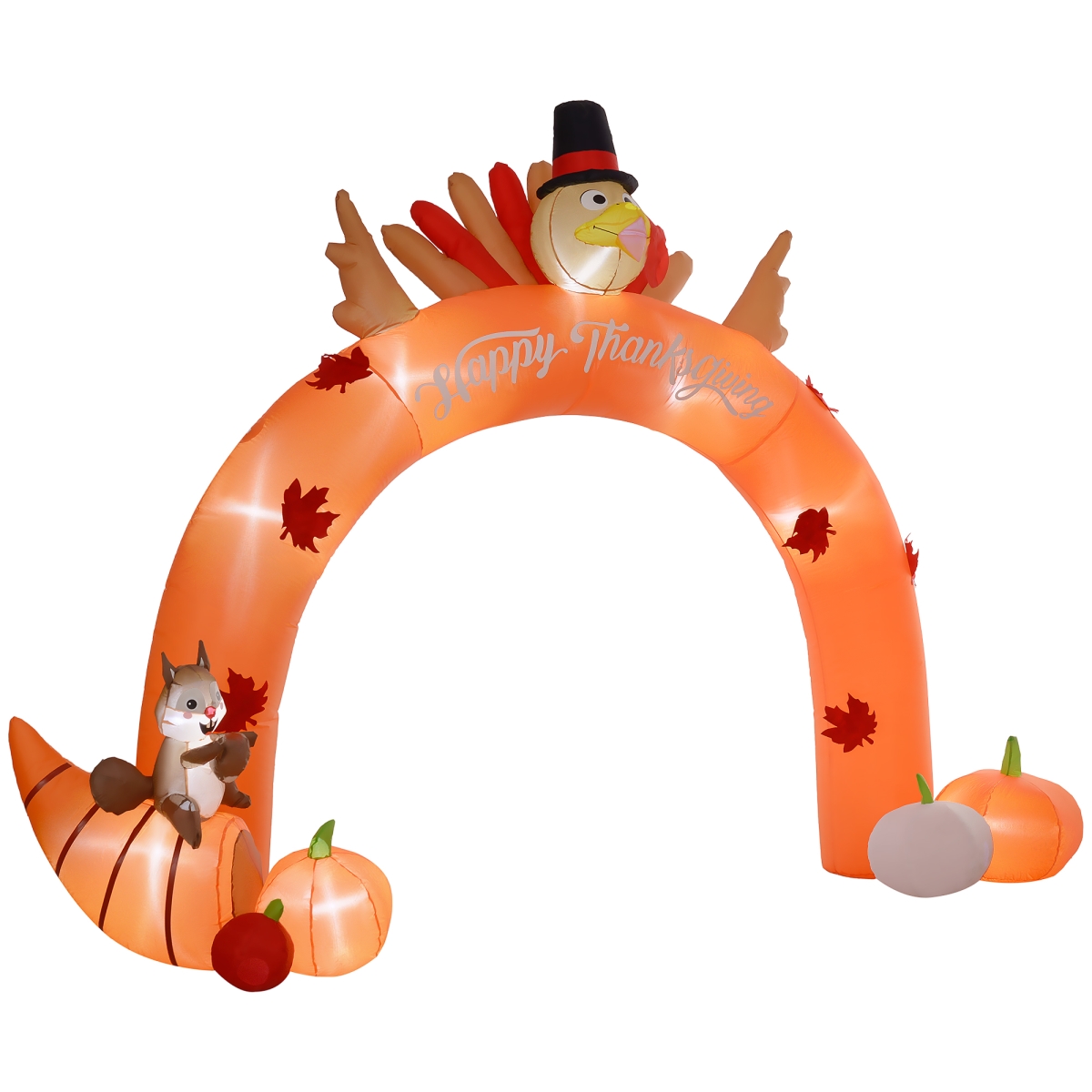Picture of 212 Main 844-963V80OG Outsunny 10ft Thanksgiving Inflatables&#44; Outdoor Blow Up Turkey Archway with LED Lights&#44; Lawn Yard Display for Holiday