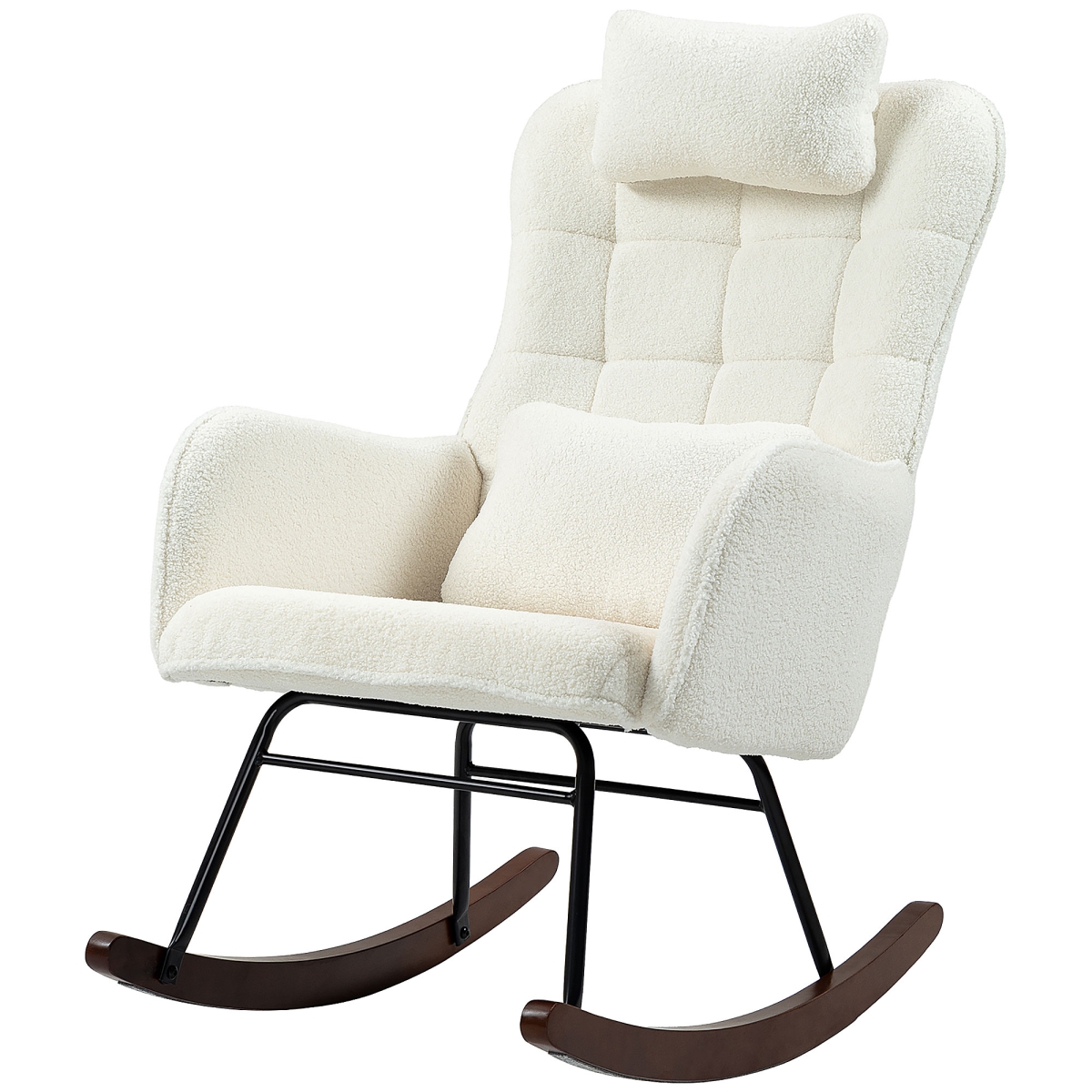 Picture of 212 Main 83B-201V00CW Homcom Nursery Rocking Chair with Headrest - Cream White