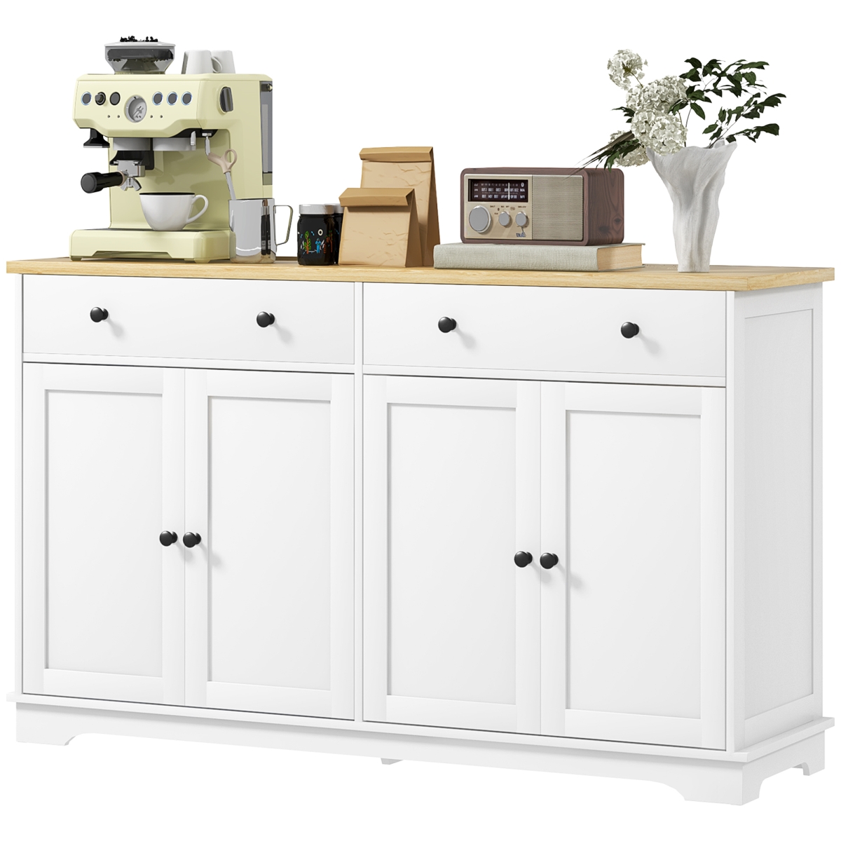 Picture of 212 Main 83B-041V80WT Homcom Modern Sideboard&#44; Buffet Cabinet with Storage Drawers - White