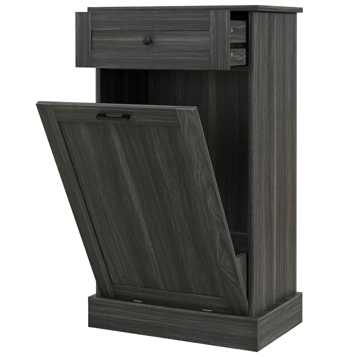 Picture of 212 Main 801-176V81CG Homcom Kitchen Tilt Out Trash Bin Cabinet Free Standing Storage Cabinet with Drawer - Charcoal Gray