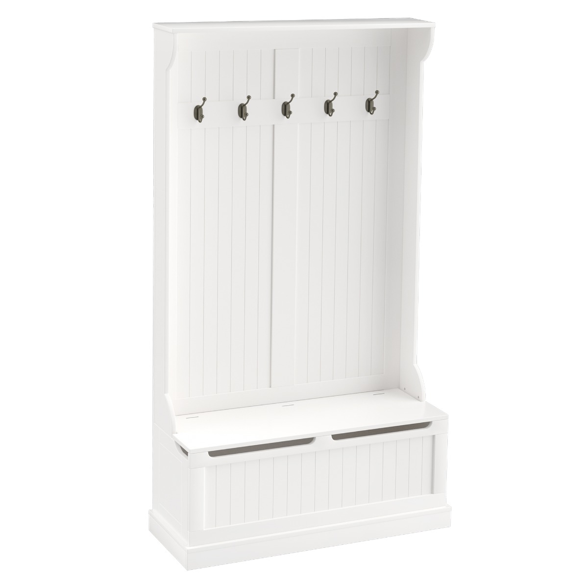 Picture of Aosom 831-181 71 in. Hall Tree with Storage Bench&#44; Cream White