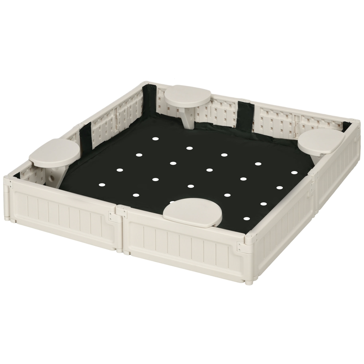 Picture of 212 Main 343-043V00CW 48.5 in. Outsunny Kids Outdoor Cover Garden Bed Sandbox&#44; Cream White