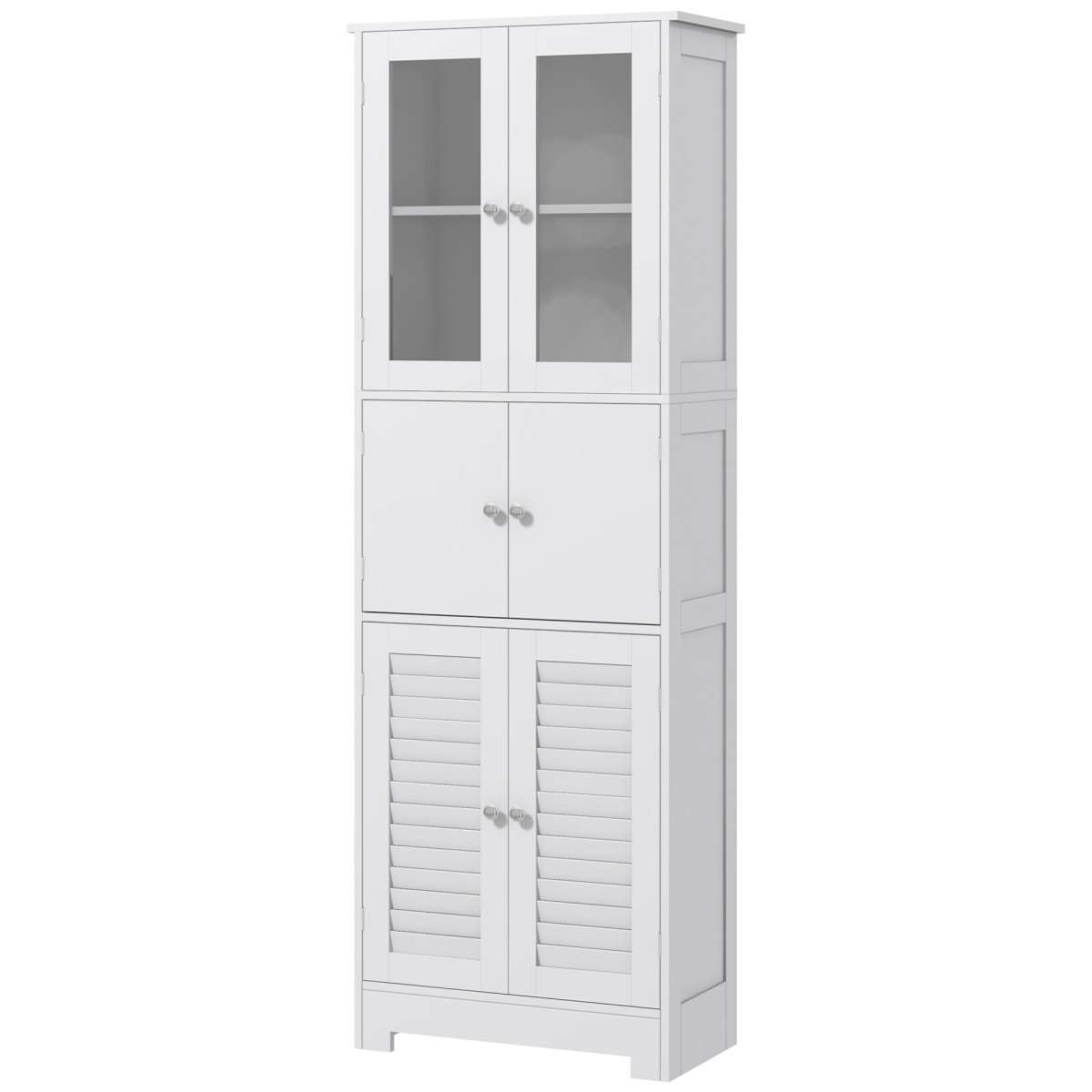 834-678V80WT 67.1 in. Homcom Freestanding Tall Bathroom Storage Cabinet, White