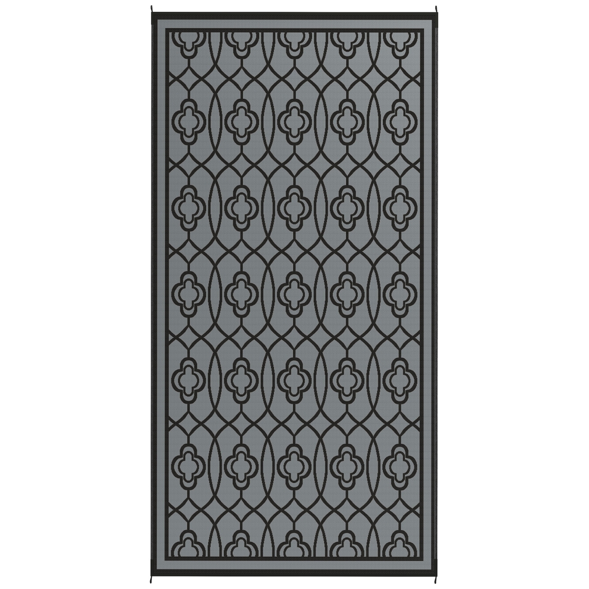 Picture of 212 Main 84J-068V00GY 9 x 18 ft. Outsunny Reversible Outdoor Lantern Area Rug&#44; Black & Gray
