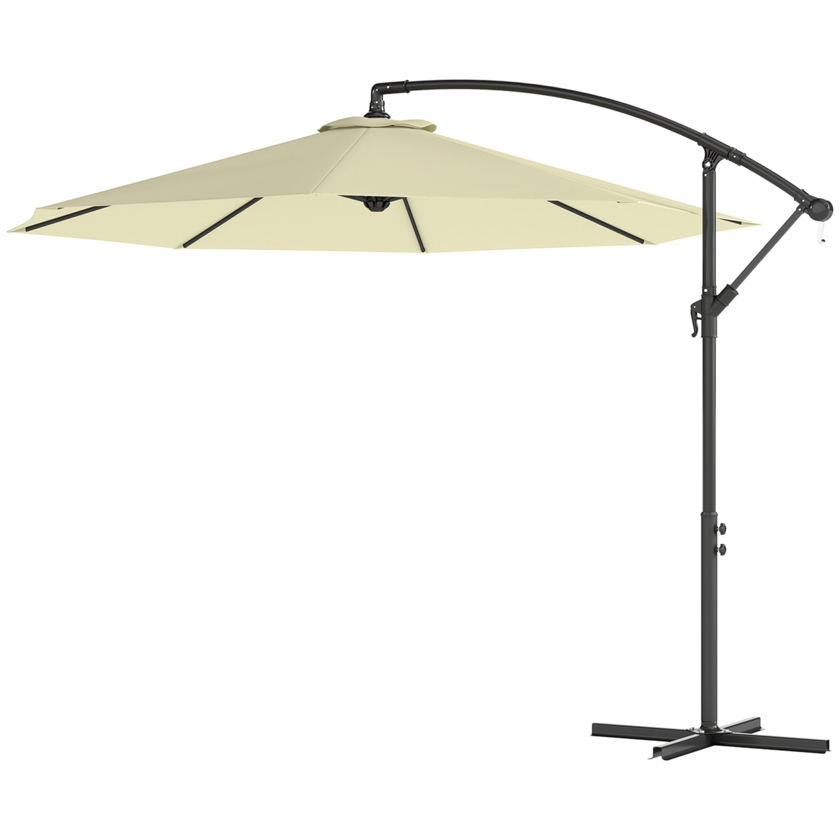 10 ft. Cantilever Tilt Offset Patio Umbrella - Beige - Large Canopy