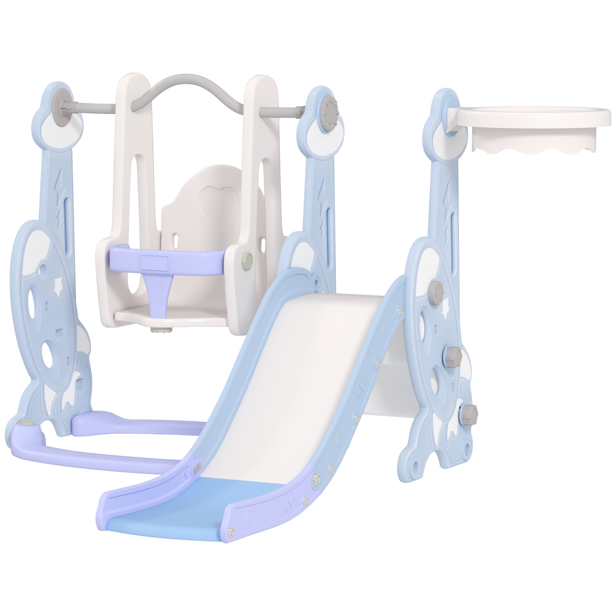 Picture of 212 Main 331-083V00LB 53.5 in. Qaba 4 in 1 Toddler Climber&#44; Slide & Swing Set for Ages 1.5 - 4&#44; Light Blue