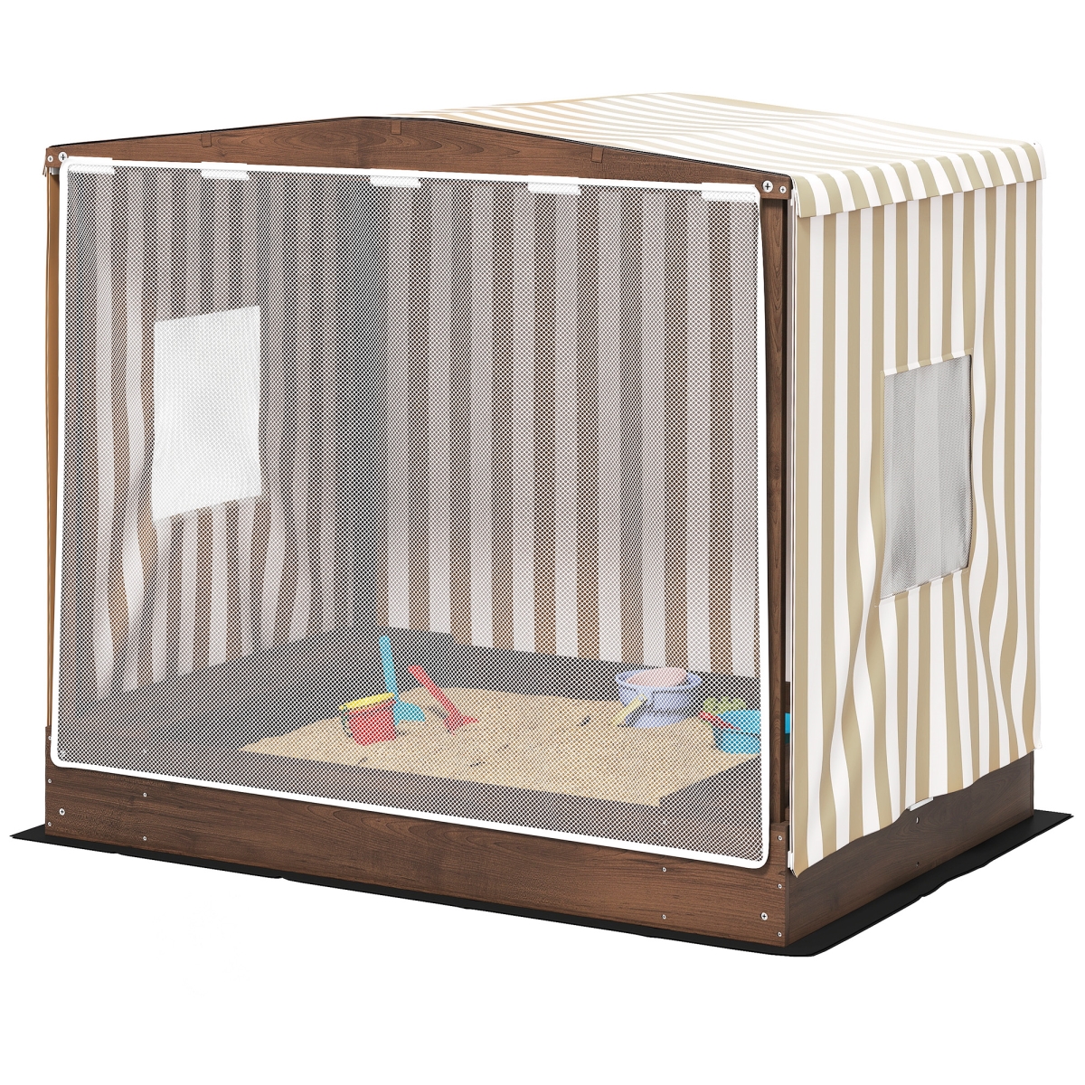 Picture of 212 Main 343-081V00BN 56 in. Qaba Kids Outdoor Sandbox&#44; Brown