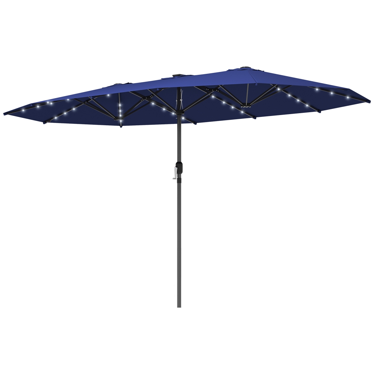 84D-178V80NU 14.8 ft. Outsunny Garden Parasol Double-Sided Sun Umbrella, Navy Blue