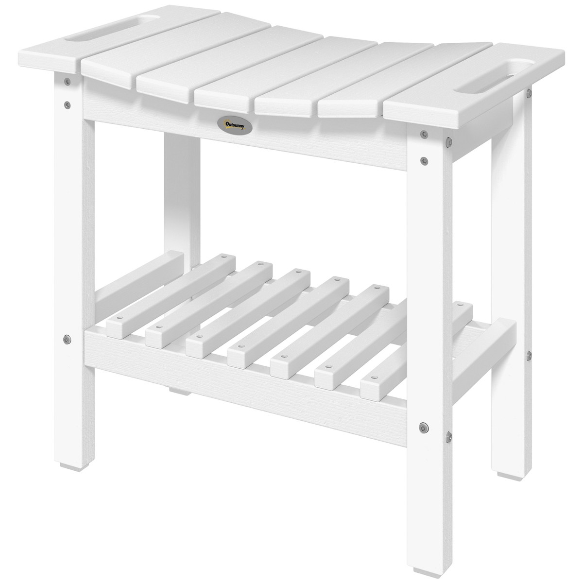 Picture of 212 Main 84G-744V00WT 17.7 in. Outsunny 2-Tier HDPE Weather Resistant Shower Bench&#44; White
