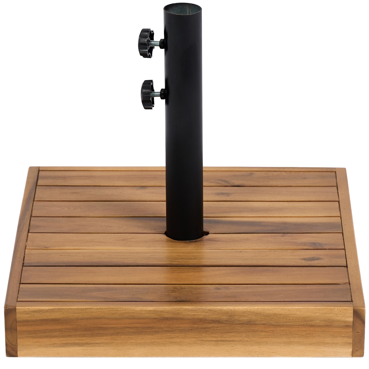 84D-334V00TK 15.4 in. Outsunny 42 lbs Concrete Heavy Duty Square Patio Umbrella Base, Teak
