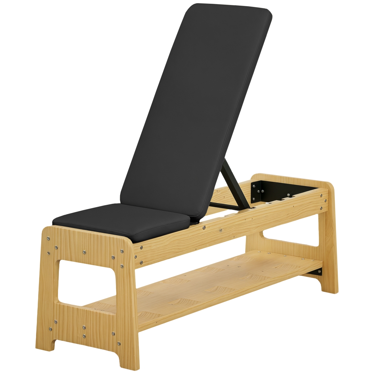 Picture of 212 Main A91-357V00BK 46.9 in. Soozier Dumbbell Rack Wooden Adjustable Weight Bench&#44; Black