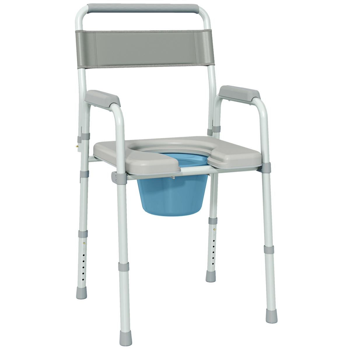 Picture of 212 Main 713-188V00GY 32.8 in. Homcom Bedside Commode Chair for Seniors 300 lbs&#44; Gray