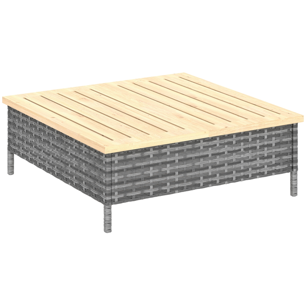 Picture of 212 Main 867-236V00GY 9.8 in. Outsunny Outdoor PE Rattan Side Table&#44; Gray & Nature Wood