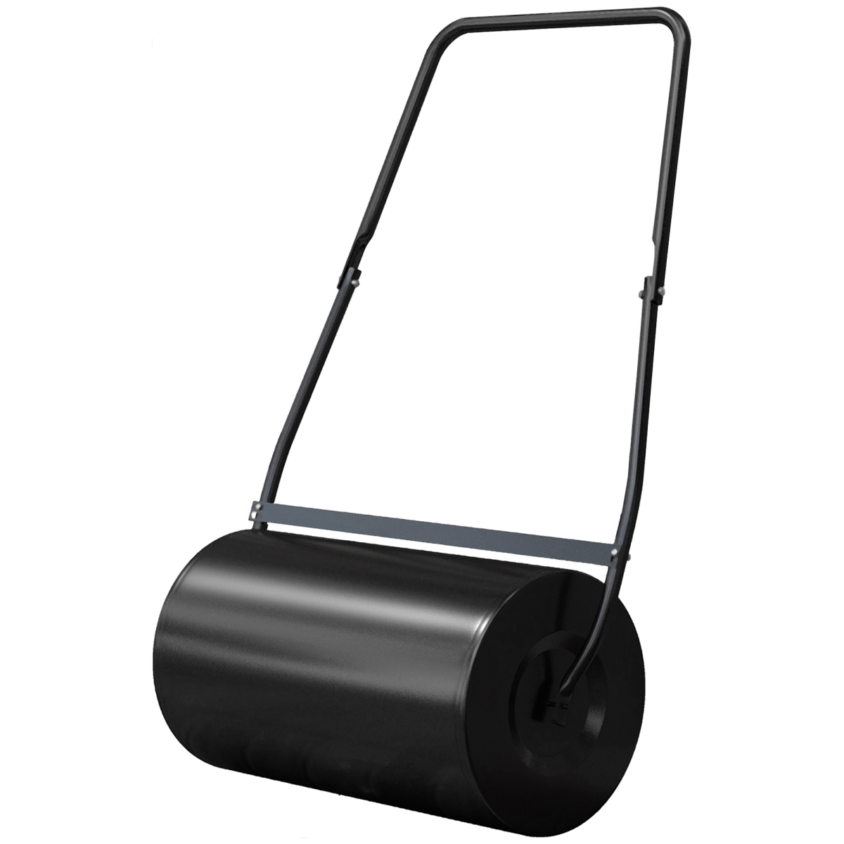 845-252 41.25 in. Outsunny Push & Tow Behind Sod U Shaped Handle Lawn Roller, Black