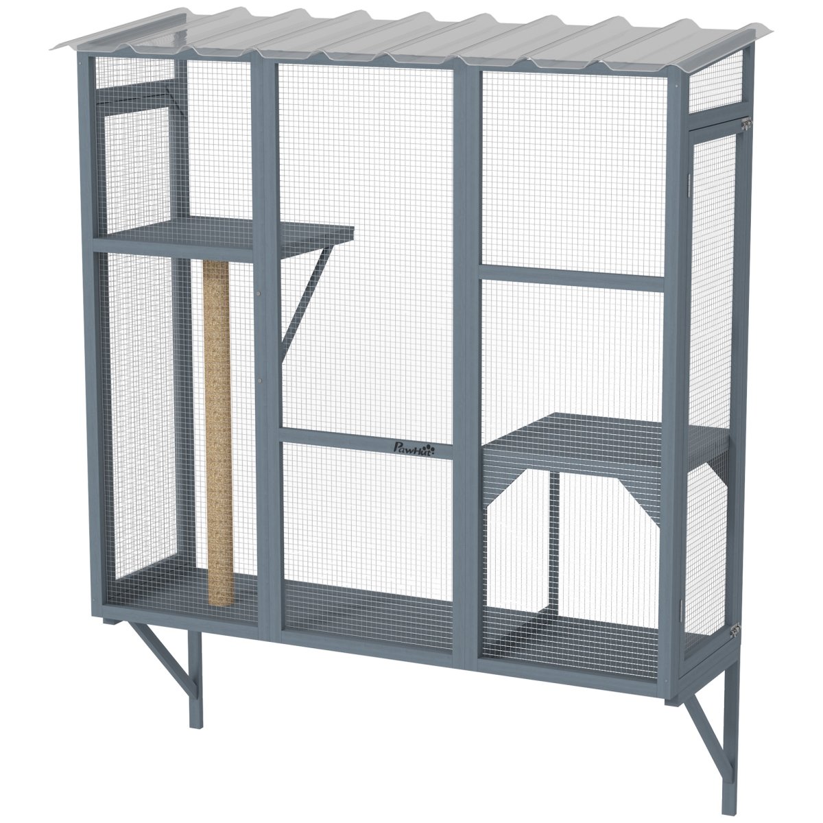 Picture of 212 Main D32-038V00GY 60.6 in. PawHut Catio Outdoor Window Catio for 2-3 Large Indoor Cats&#44; Gray