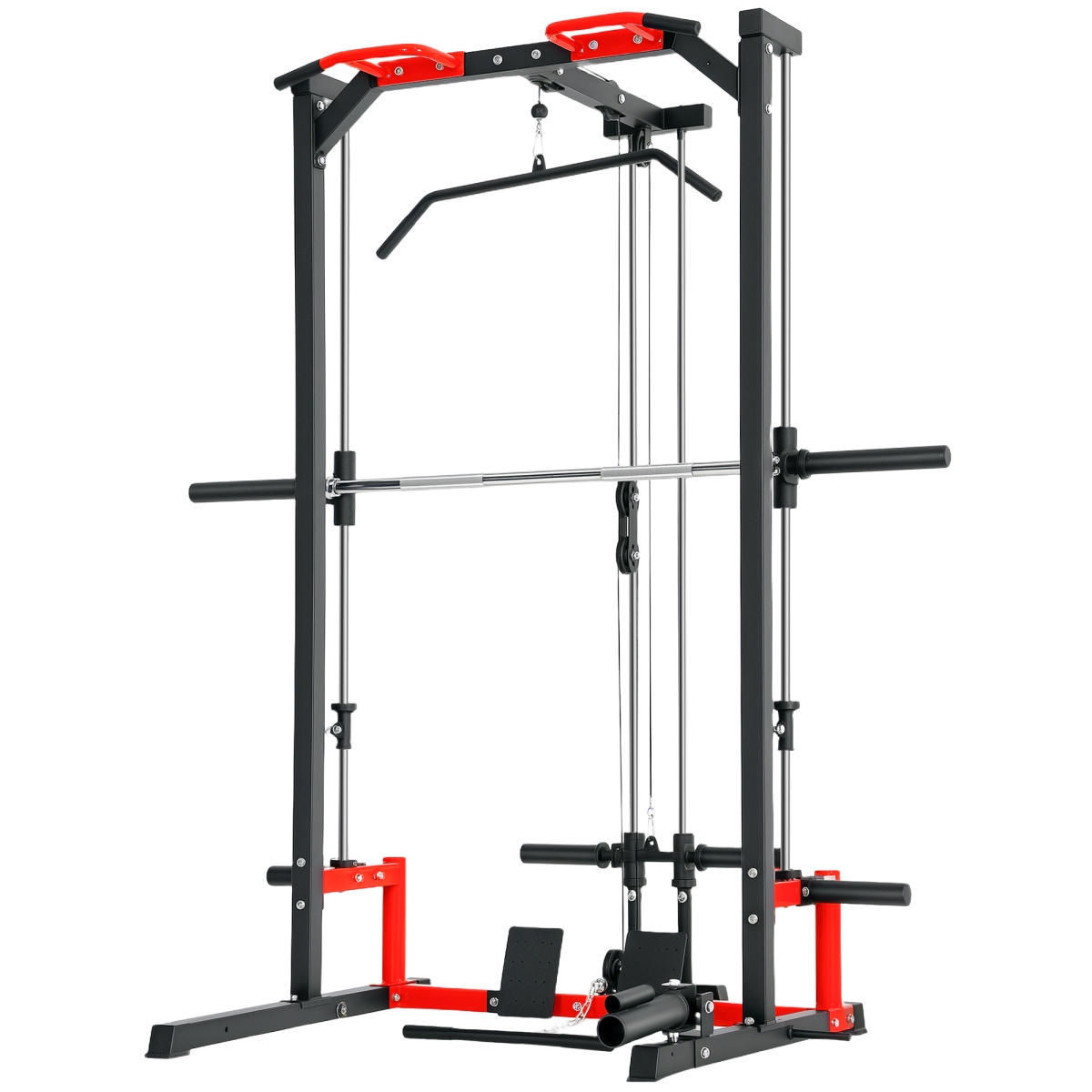 Picture of 212 Main A91-367V00BK 86.6 in. Soozier Smith Machine Pull Up Bar Power Rack&#44; Black & Red