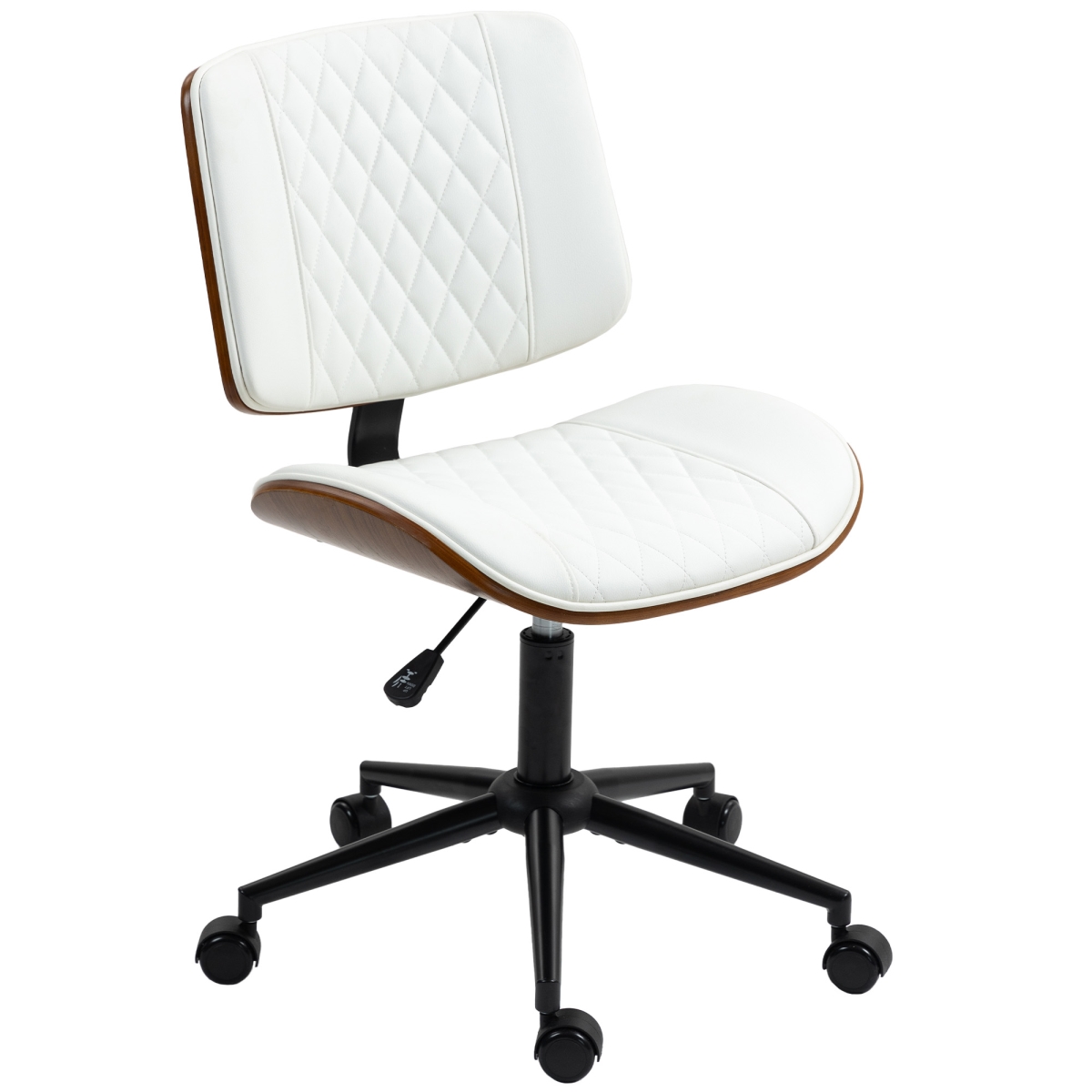Picture of 212 Main 921-841V00WT 35.4 in. Homcom No Arms PU Leather Desk Chair&#44; White & Brown