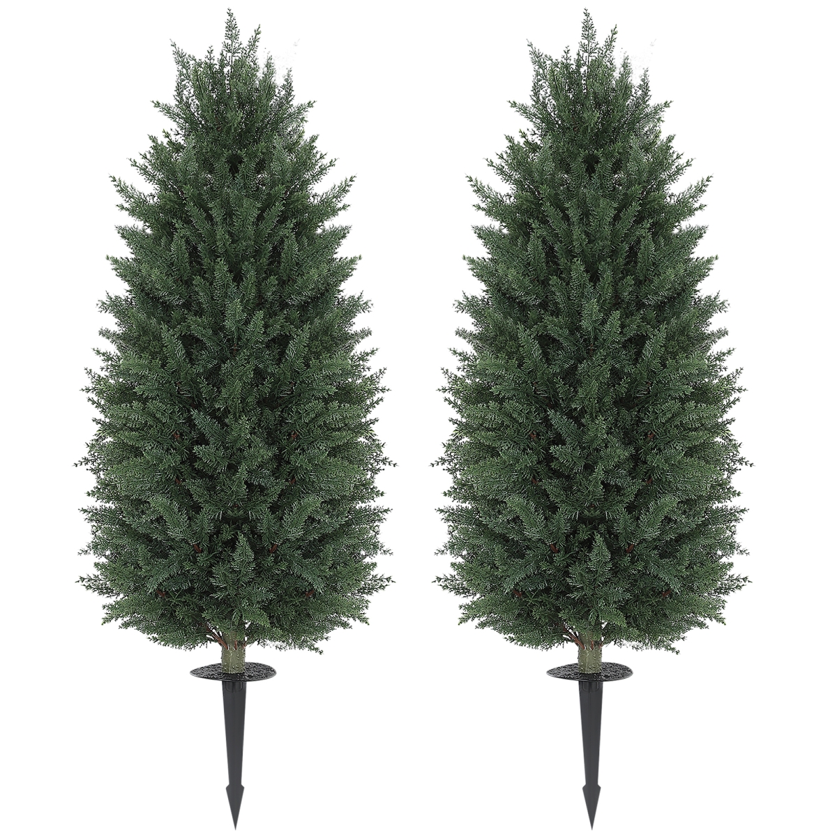 83C-005V01GN 43.3 in. Homcom Artificial Cypress Topiary Tree, Green - Set of 2