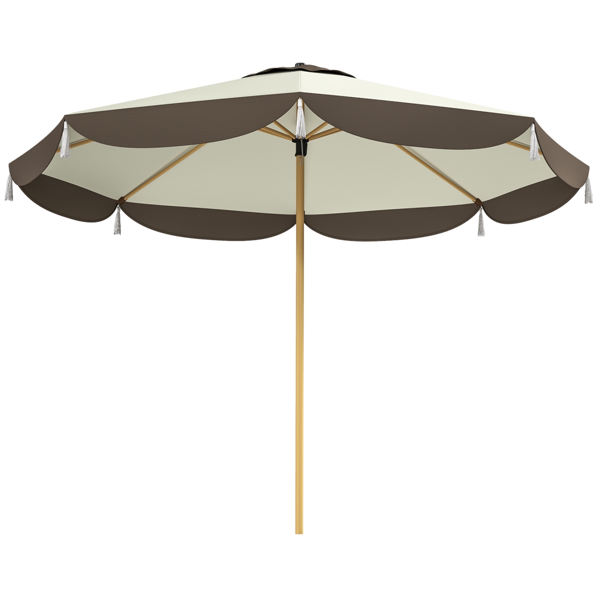 84D-349V00CW 9 ft. Outsunny 8 Ribs Patio Umbrella, Cream White