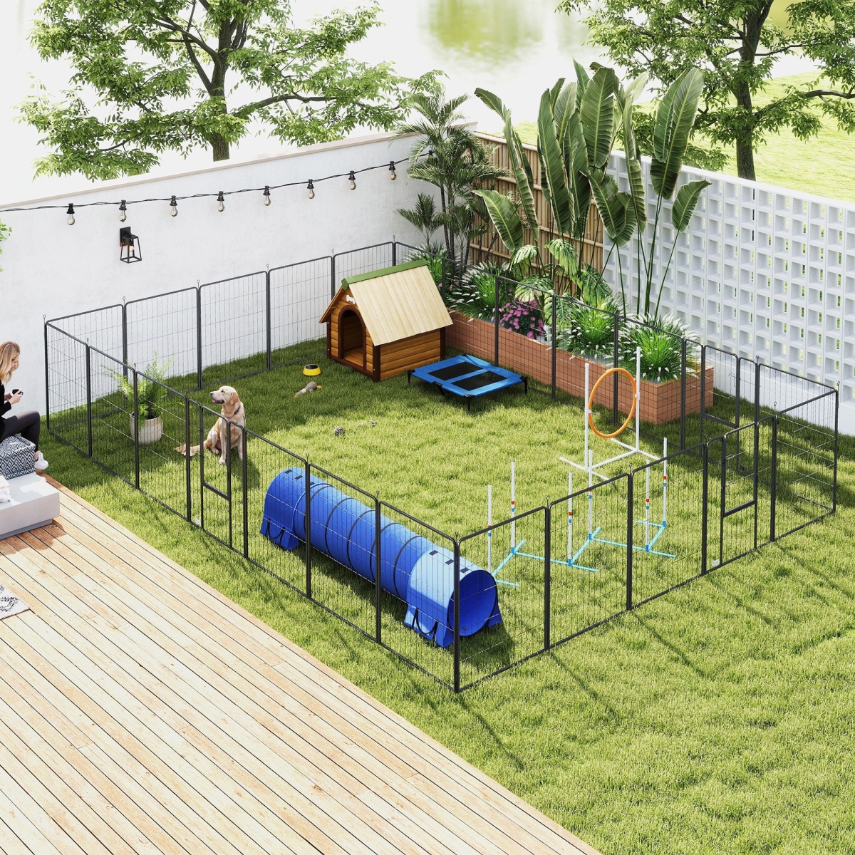 Picture of 212 Main D06-181V01BK 39.4 in. PawHut Dog Playpen for Indoor Outdoor&#44; Black