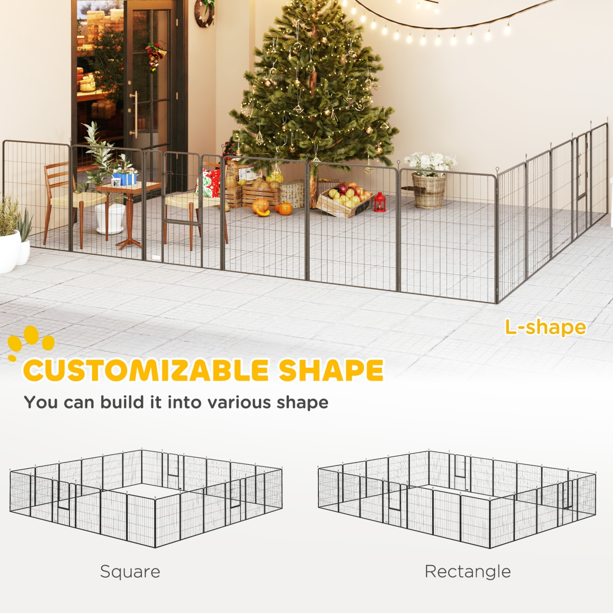 Picture of 212 Main D06-181V01BK 39.4 in. PawHut Dog Playpen for Indoor Outdoor&#44; Black