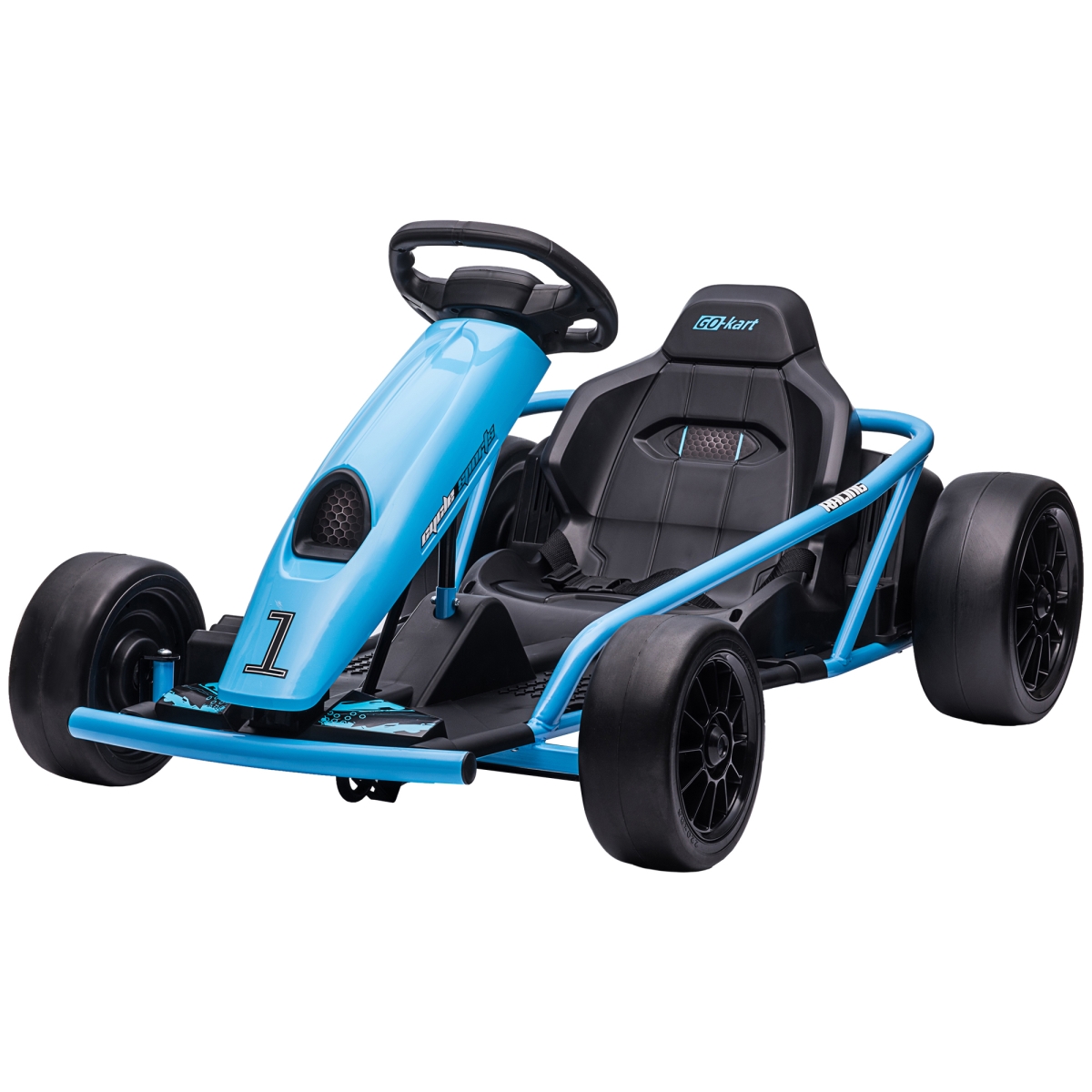 Picture of 212 Main 370-303V80BU 24V Electric Go Kart 2 Speeds Racing for Kids Aged 8-12 Years Old&#44; Blue & Black