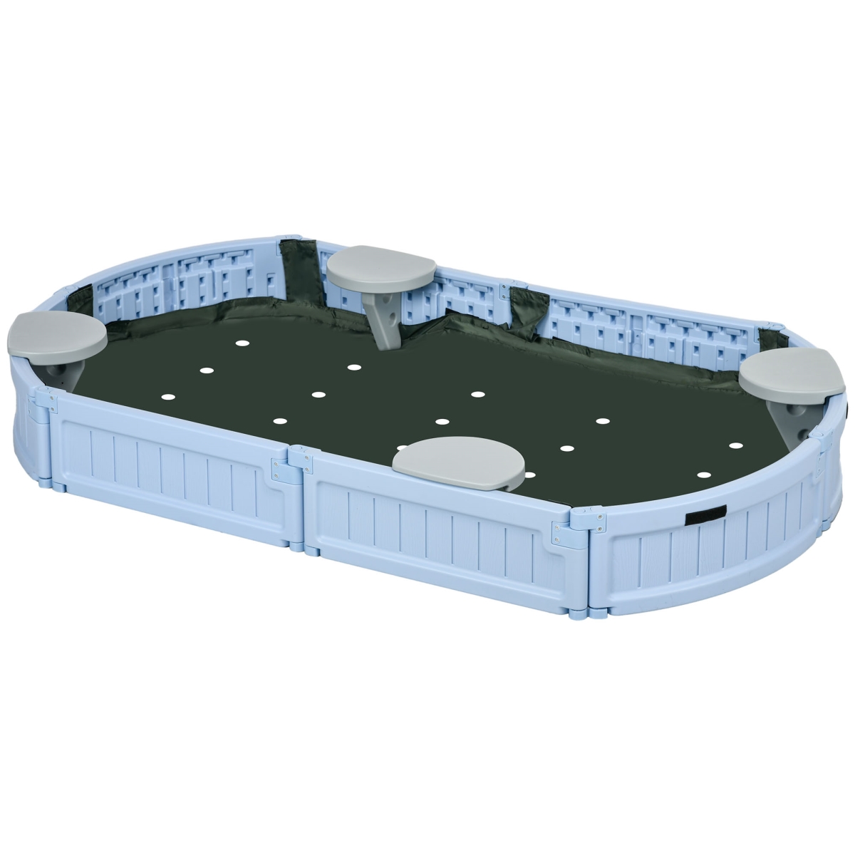 Picture of 212 Main 343-041V00LB 72 in. Outsunny Kids Outdoor Sandbox Seat Board&#44; Light Blue & Light Gray