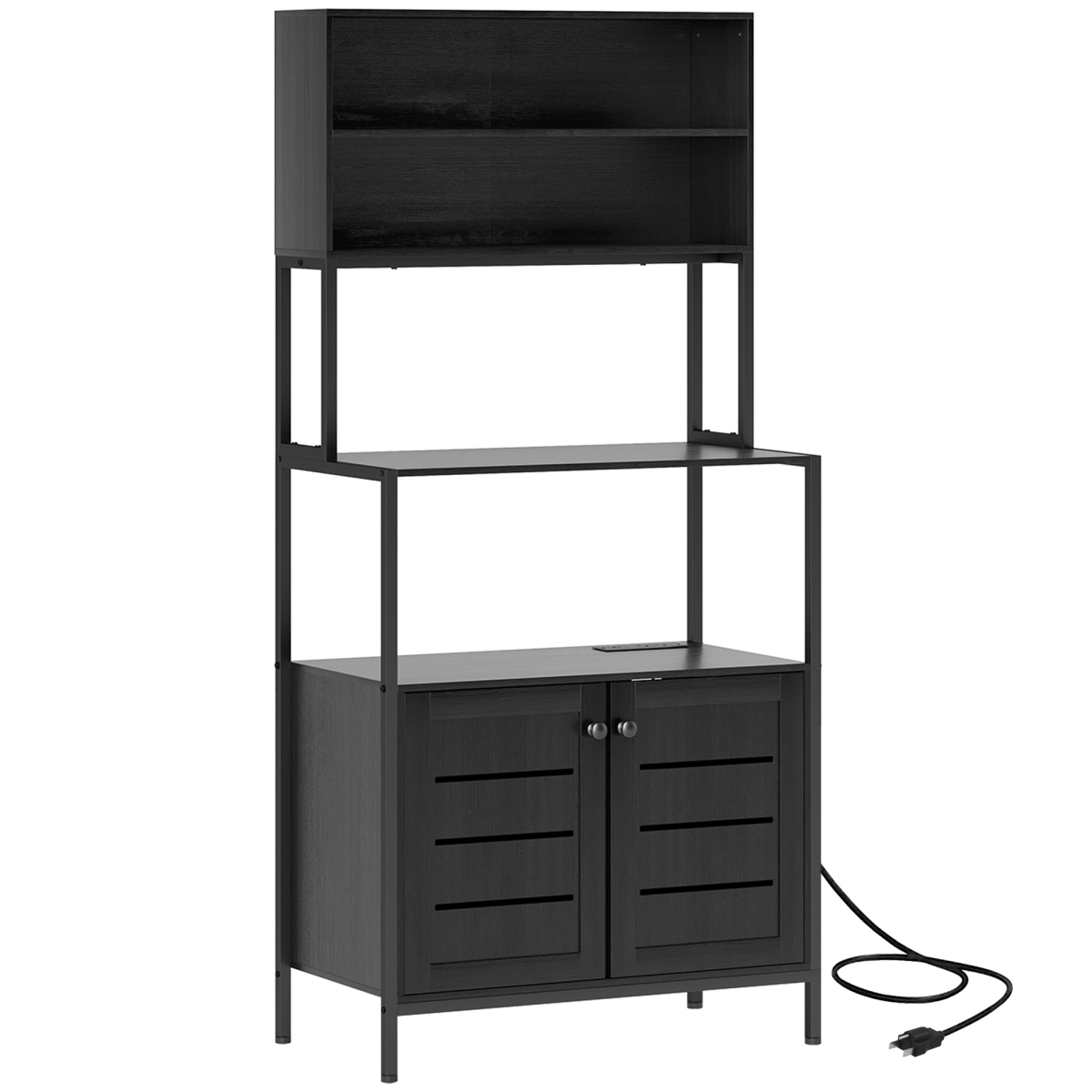 Picture of 212 Main 801-378V80BK 67.3 in. Homcom Power Outlet & Storage Shelves Bakers Rack&#44; Black